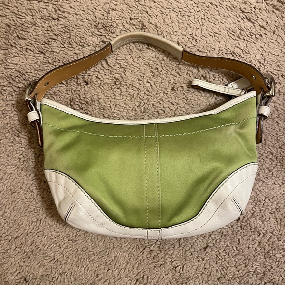 Y2K Coach Lime Green and Leather Soho boho shoulder Bag - Picture 3 of 12